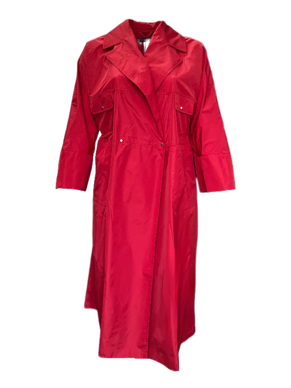 Marina Rinaldi Women's Red Troupe Rain Coat NWT Sleek Leather Jacket