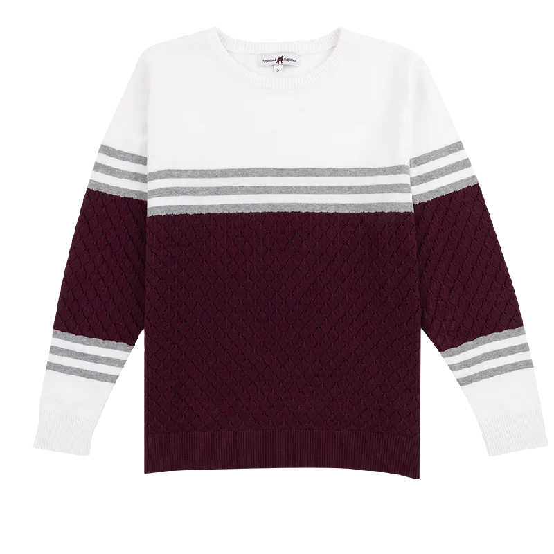 Maroon Livingston Sweater Zippered Buttoned Snapped