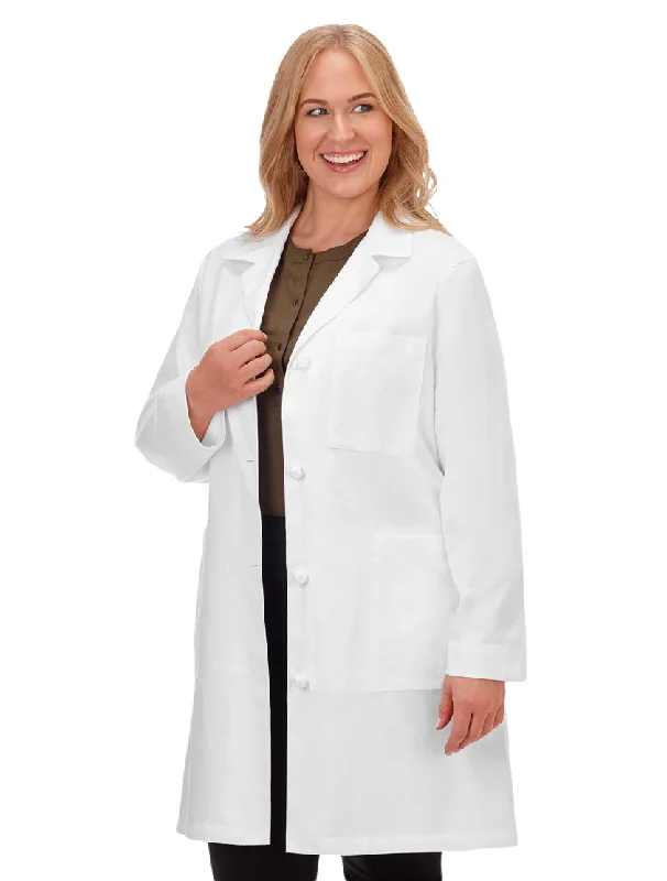 Meta Ladies 38" Knot Button iPad Cotton Labcoat Cropped Tweed Jacket
