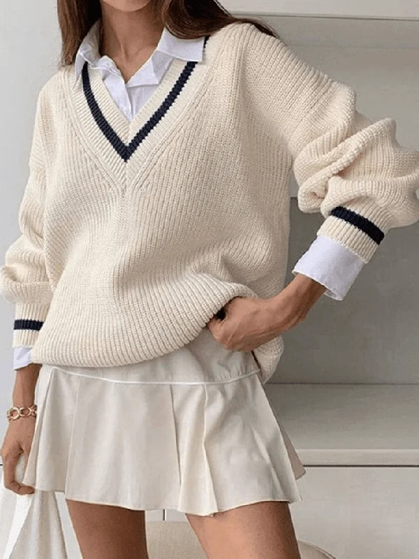Contrasting Trim Vintage Sweater Denim Fabric Leather Fabric Suede Fabric