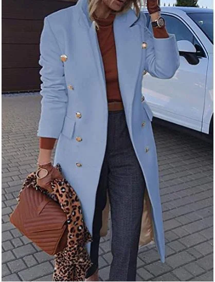 Mid-length Woolen Women's Coat Elegant Wool Jacket