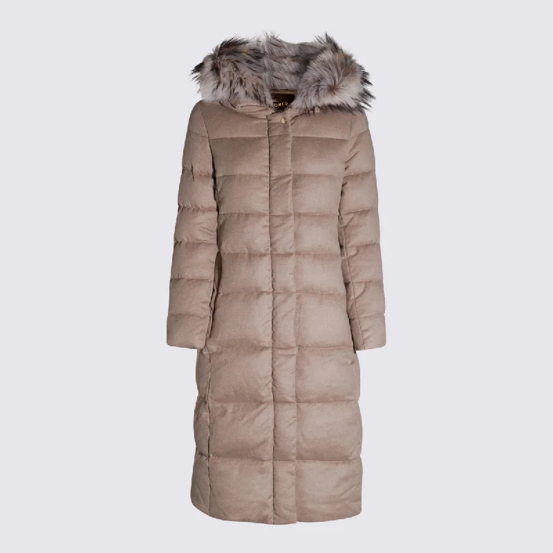 Moorer Coats Beige Hooded Parka Coat