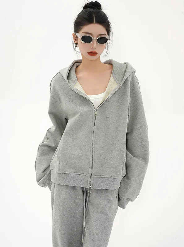 Oversized Zip-Up Hoodie - Unisex Relaxed Fit Sweatshirt Jacket Hoodie with Longline Fit Extended Stylish