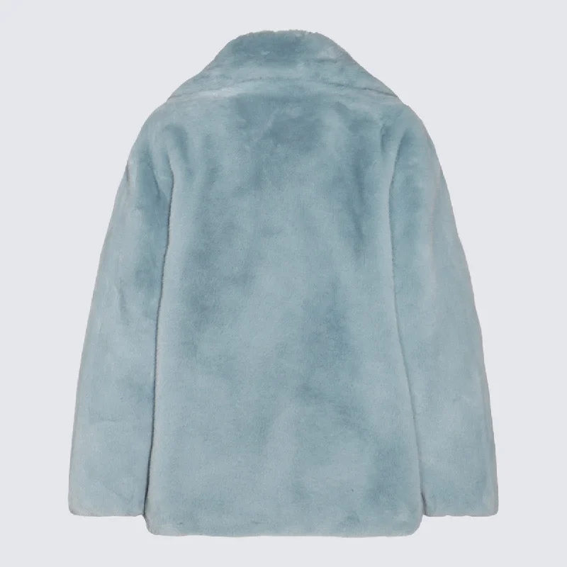 Pinko Coats Clear Blue Puff Sleeve Blazer