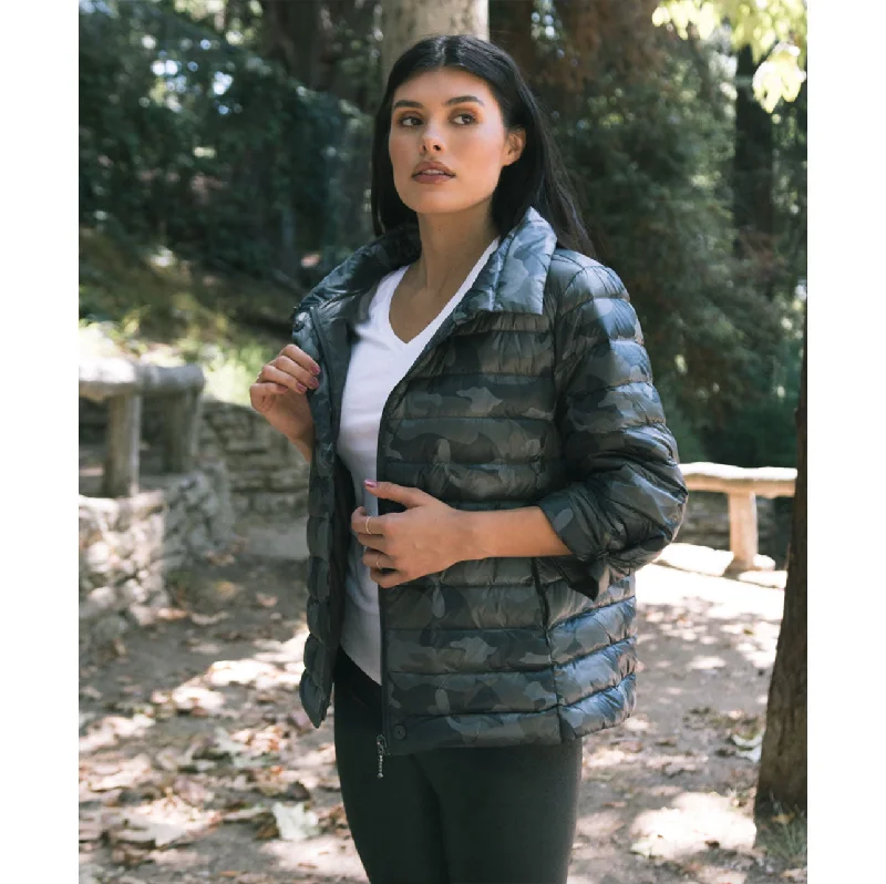Anorak Puffer Short Coat - Black Camo Belted Wool Overcoat