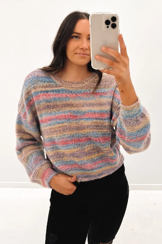 Quween Beach Sweater Multi High Neck Crew Neck V-Neck