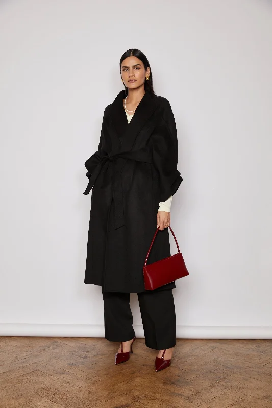 ROMANCE COAT BLACK Soft Cashmere Wrap