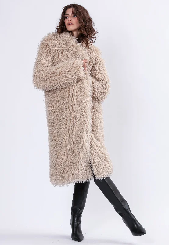 SERENITY COAT CREAM Cozy Knitted Poncho