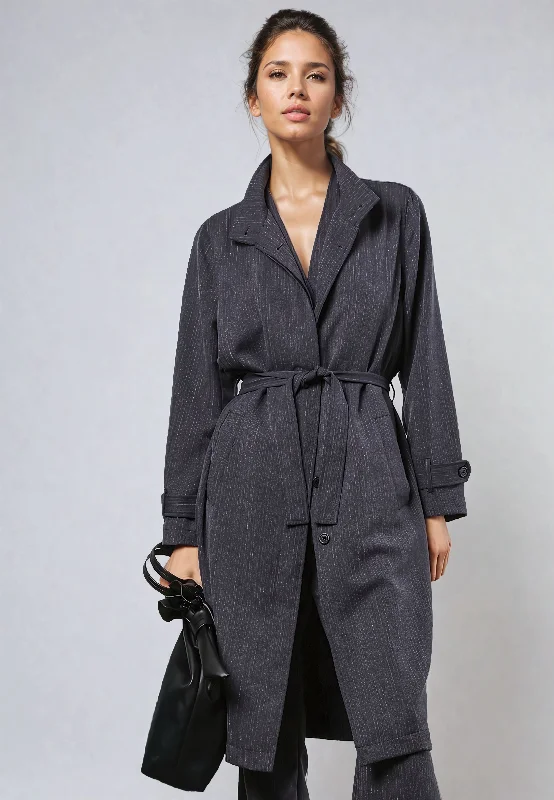 SHARP COAT GREY Plaid Checkered Coat