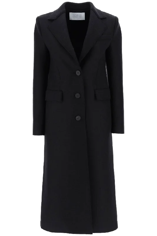 HARRIS WHARF LONDON single-breasted coat in pressed wool Classic Trench Coat