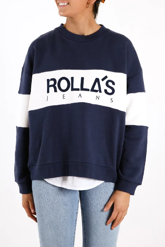 Split Logo Sweater Navy Seamless Knitted Crochet