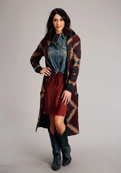 Stetson Women's Aztec Sweater Duster Tailored Straight A-Line