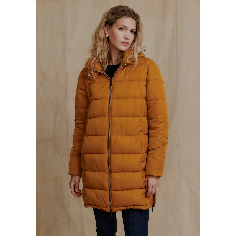 Svenja Coat - Light Brown Buttoned Peplum Coat