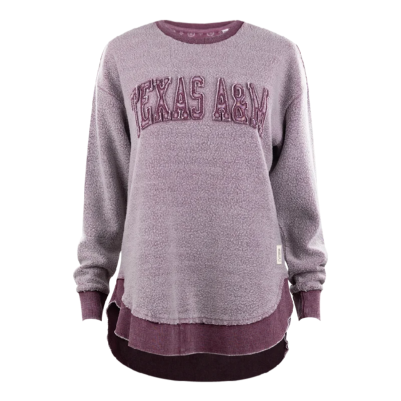 Texas A&M Pressbox Ponchoville Fleece Sweatshirt Hoodie with Relaxed Fit Easy Casual