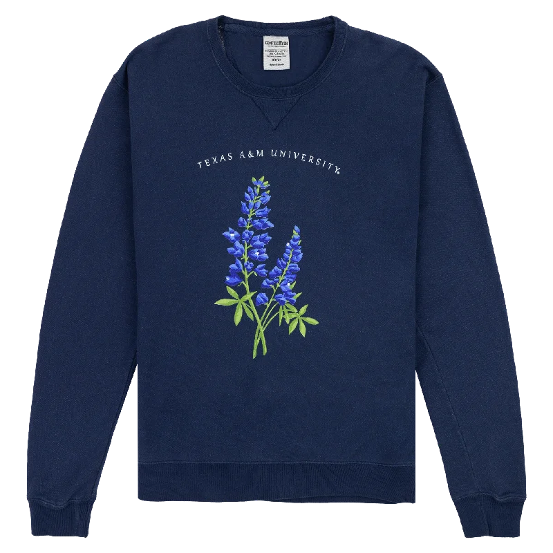 Texas A&M University Bluebonnets Sweatshirt Hoodie with Print Artistic Unique