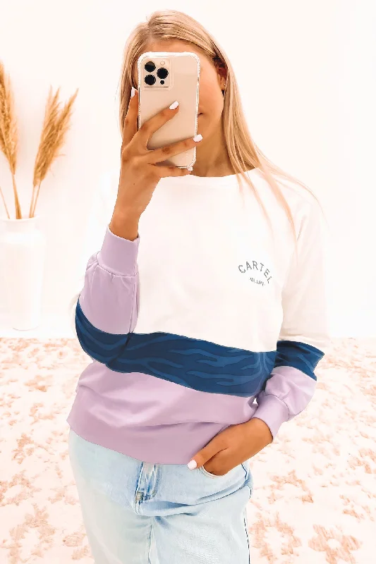 Tilly Sweater Navy Lilac Wool Sweater Cotton Sweater Cashmere Sweater