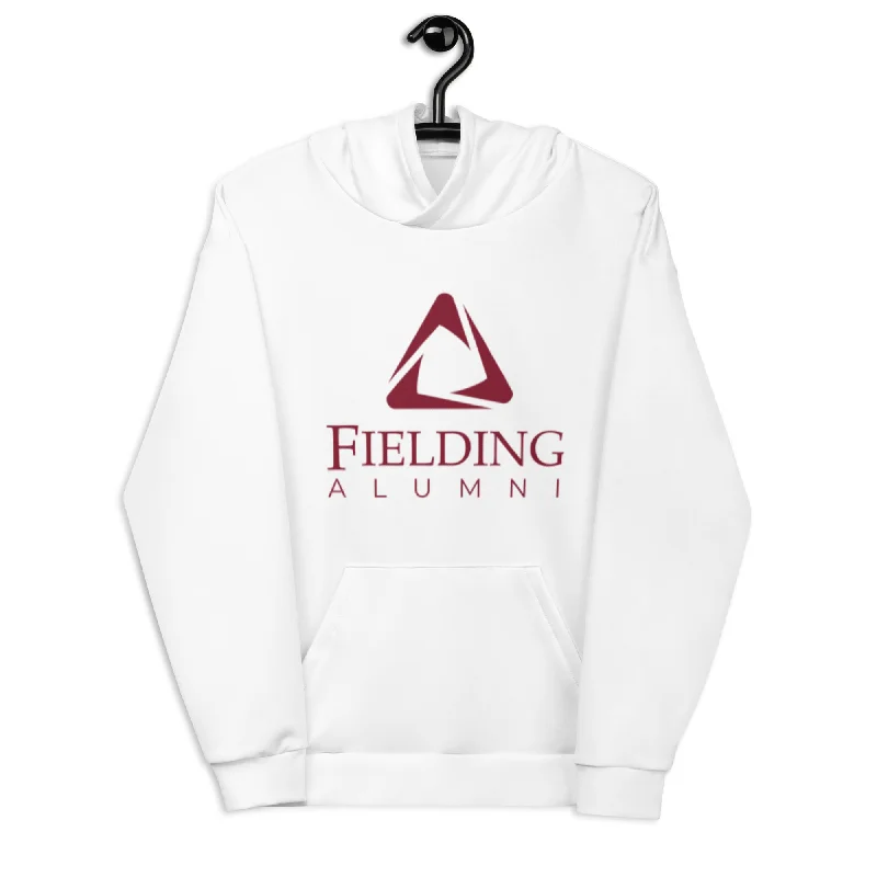Unisex Eco-friendly Hoodie - White | Alumni Logo Hoodie with Hem Applique Textured Unique