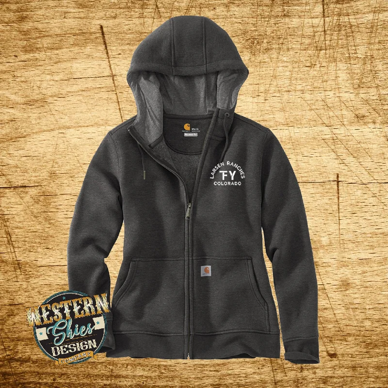 Carhartt Womens Clarksburg Zip Hoodie - Custom Embroidery Hoodie with Metallic Shiny Futuristic