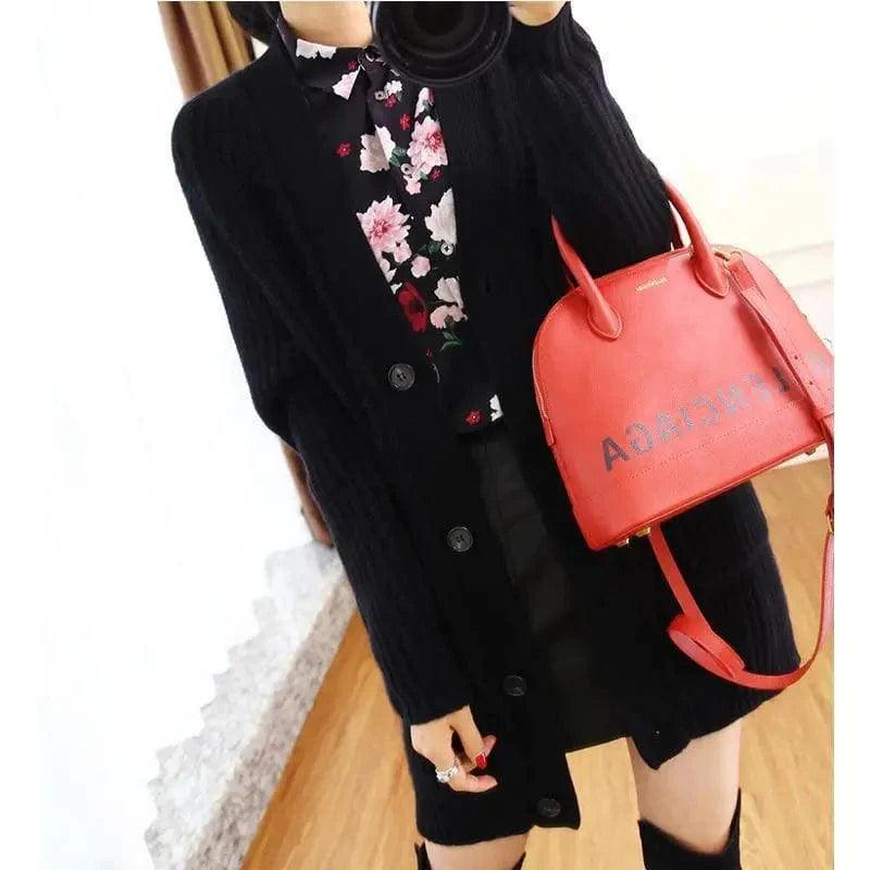 Knitted sweater coat Welt Pockets Slit Pockets Flap Pockets