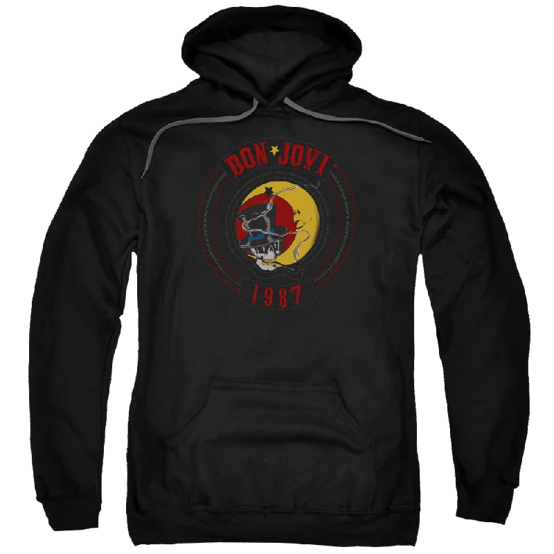 Bon Jovi 1987 - Pullover Hoodie Keyhole Neck Pullover