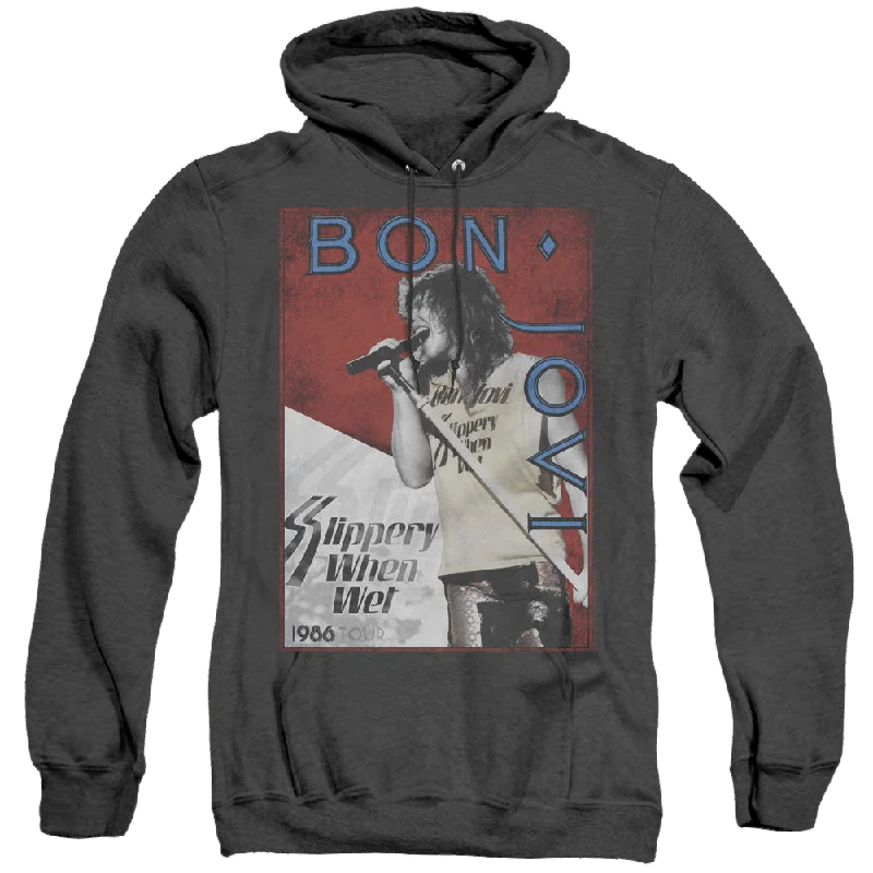 Bon Jovi 86 Tour - Heather Pullover Hoodie One Shoulder Top