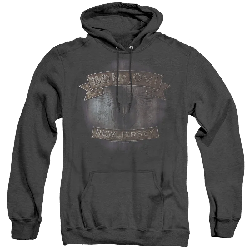 Bon Jovi New Jersey - Heather Pullover Hoodie Open Neck Pullover