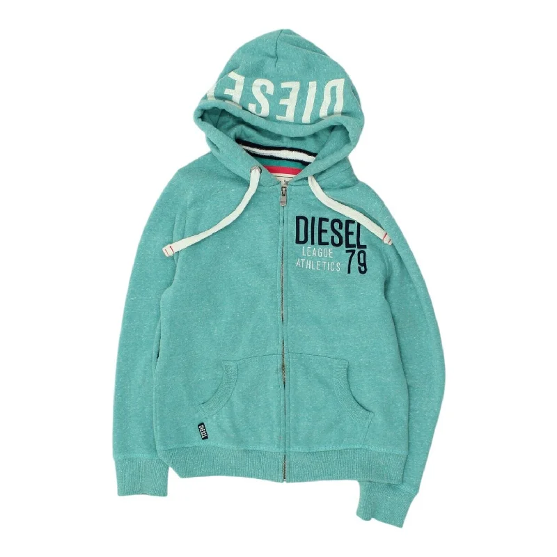 Diesel 79 League Athletics Womens Green Full Zip Hoodie | Casual Sportswear