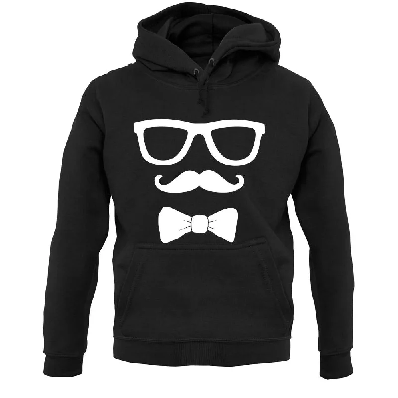 Glasses Moustache Bowtie Unisex Hoodie