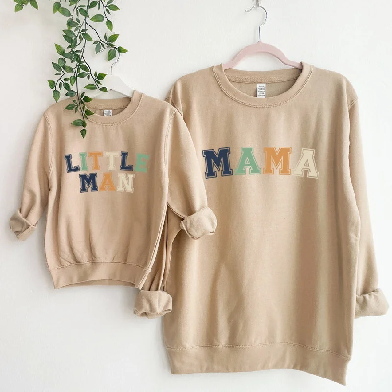 Mama & Little Man Multi Block Matching Sweatshirts