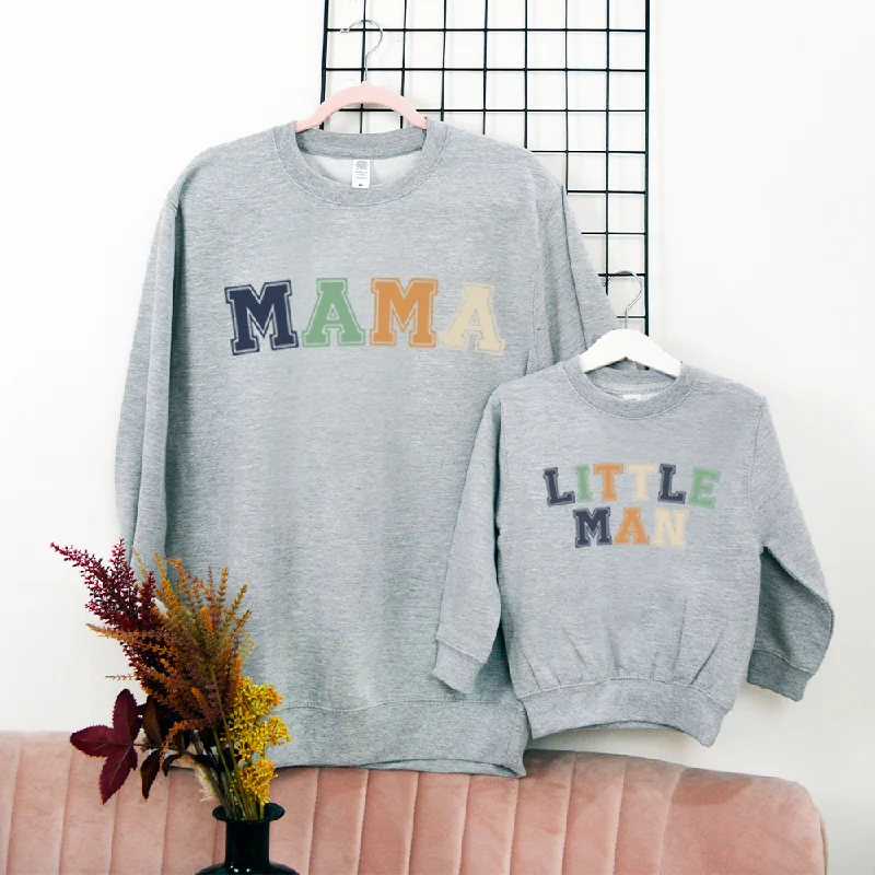 Mama & Little Man Multi Block Matching Sweatshirts