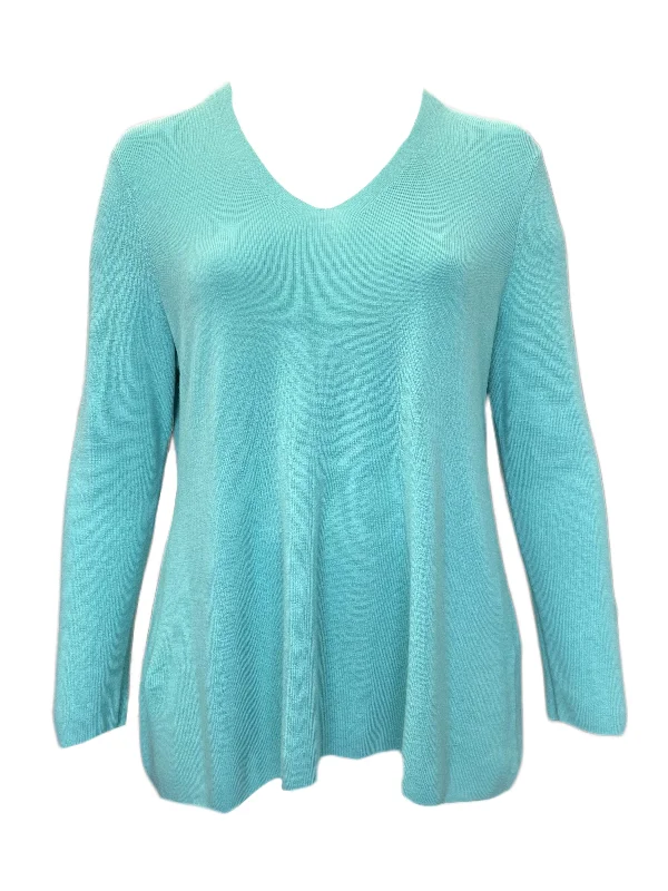 Marina Rinaldi Women's Blue Adibire Pullover Sweater NWT High Neck Pullover