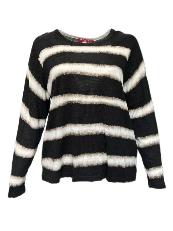 Marina Rinaldi Women's Nero Abilita Knitted Pullover Sweater NWT Cable Knit Chunky