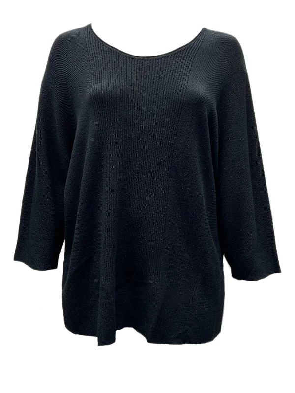 Marina Rinaldi Women's Nero Adottare Pullover Sweater NWT Mock Neck Pullover