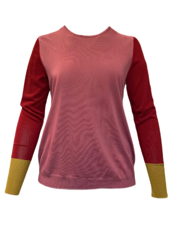 Marina Rinaldi Women's Pink Ada Knitted Pullover Sweater Size L NWT Cowl Neck Pullover