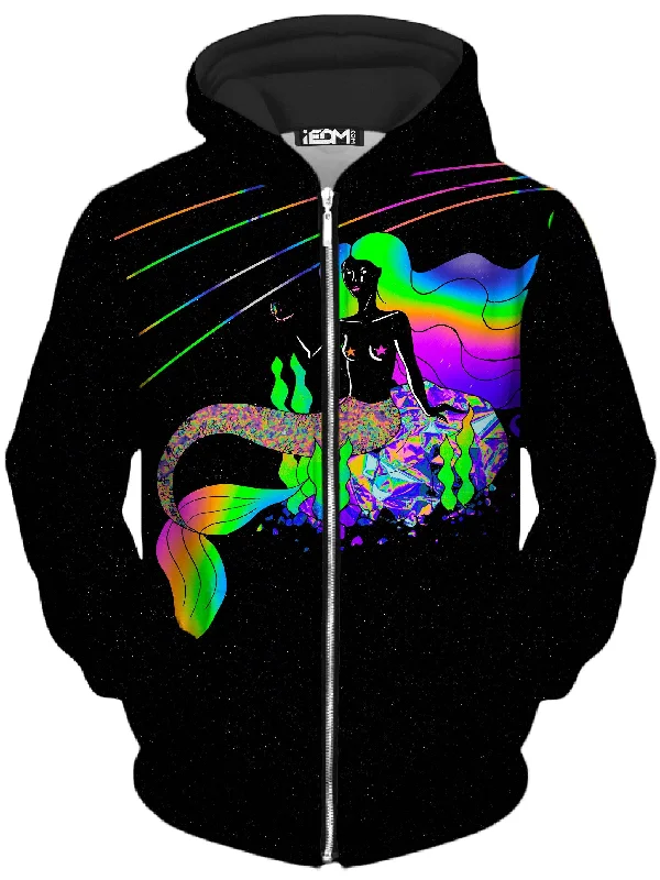 Neon Mermaid Unisex Zip-Up Hoodie