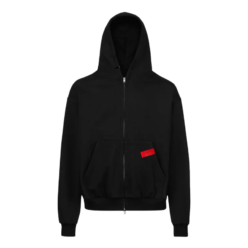 PARTCH Must Zipped Hoodie Oversized Black Cotton