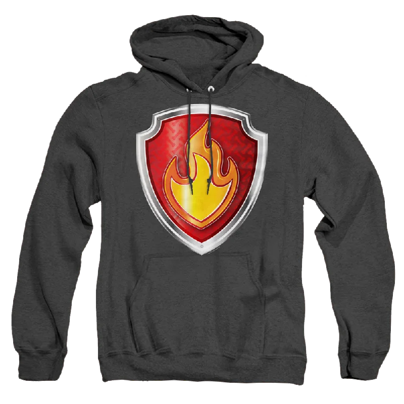 Paw Patrol Marshall Badge - Heather Pullover Hoodie Bateau Neck Pullover