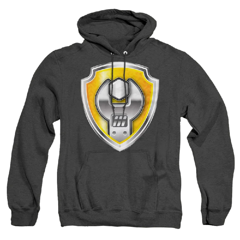 Paw Patrol Rubble Badge - Heather Pullover Hoodie Wide Sleeve Pullover