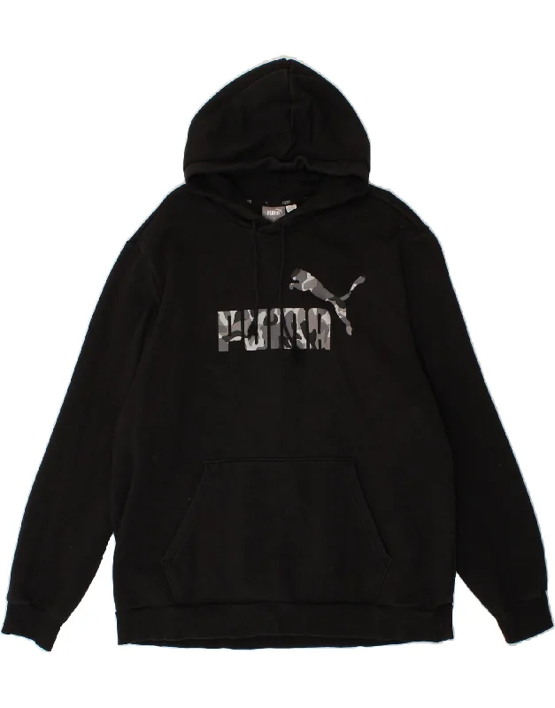 PUMA Mens Graphic Hoodie Jumper XL Black Cotton