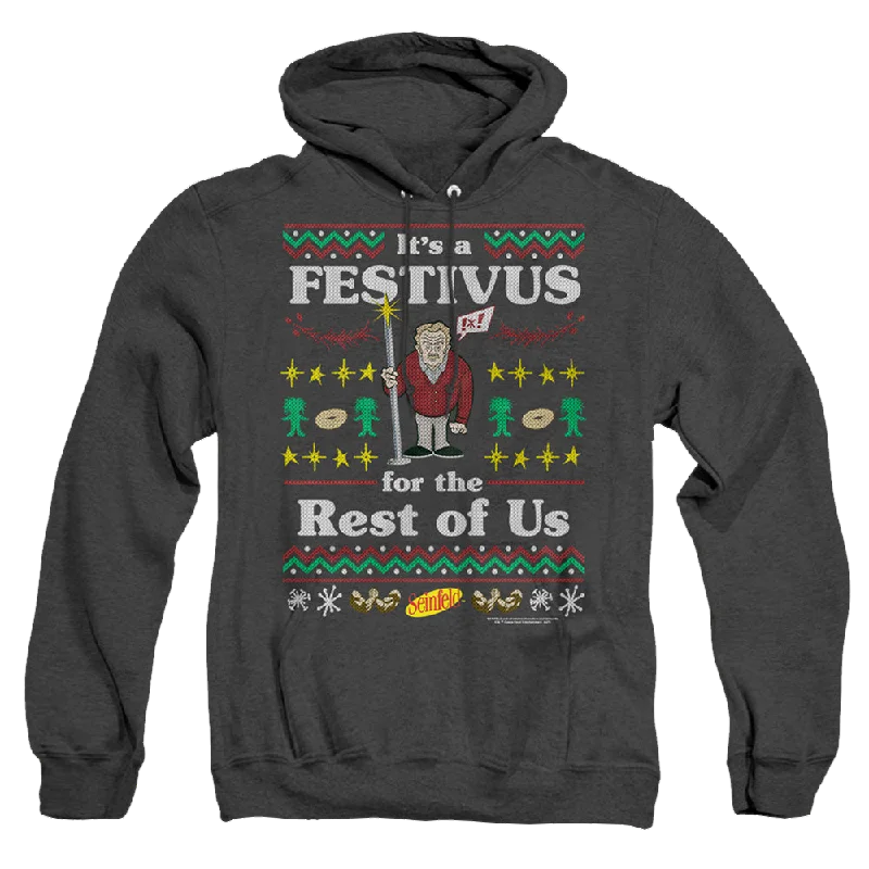 Seinfeld Festive Festivus - Heather Pullover Hoodie Ruffle Sleeve Feminine