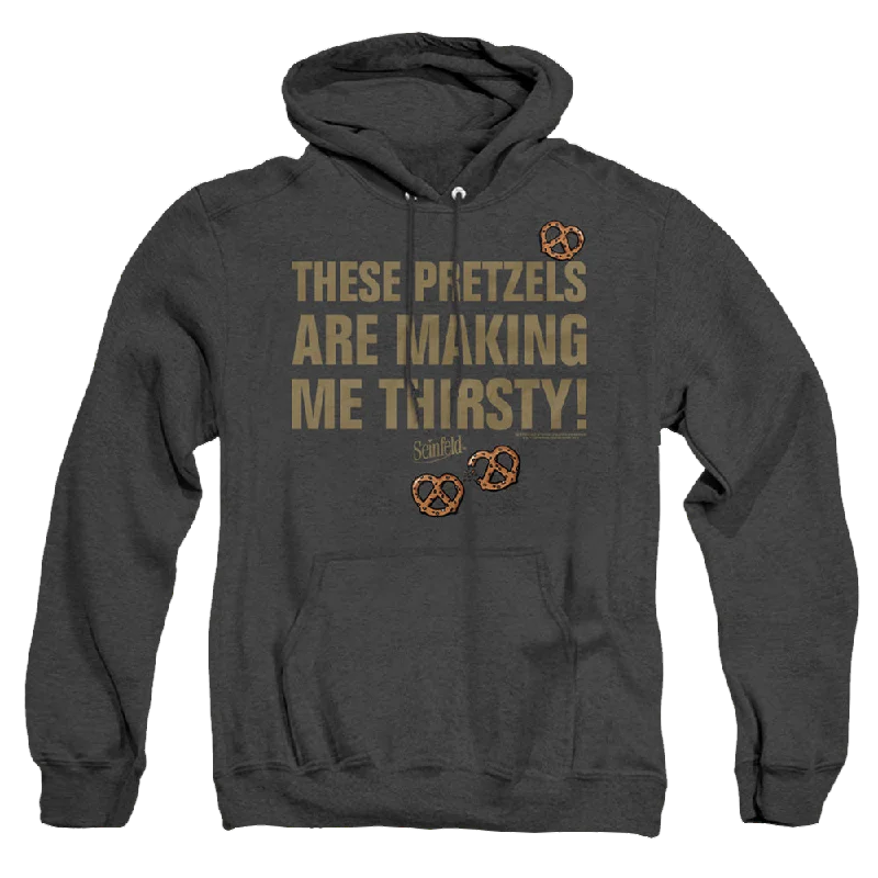 Seinfeld Pretzels Thirsty - Heather Pullover Hoodie Sarouel Sleeve Pullover