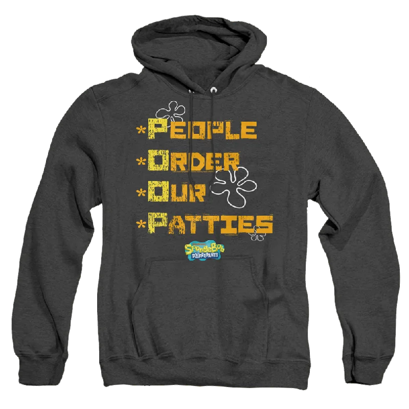 SpongeBob SquarePants People Order Our Patties - Heather Pullover Hoodie Boyleg Sleeve Pullover