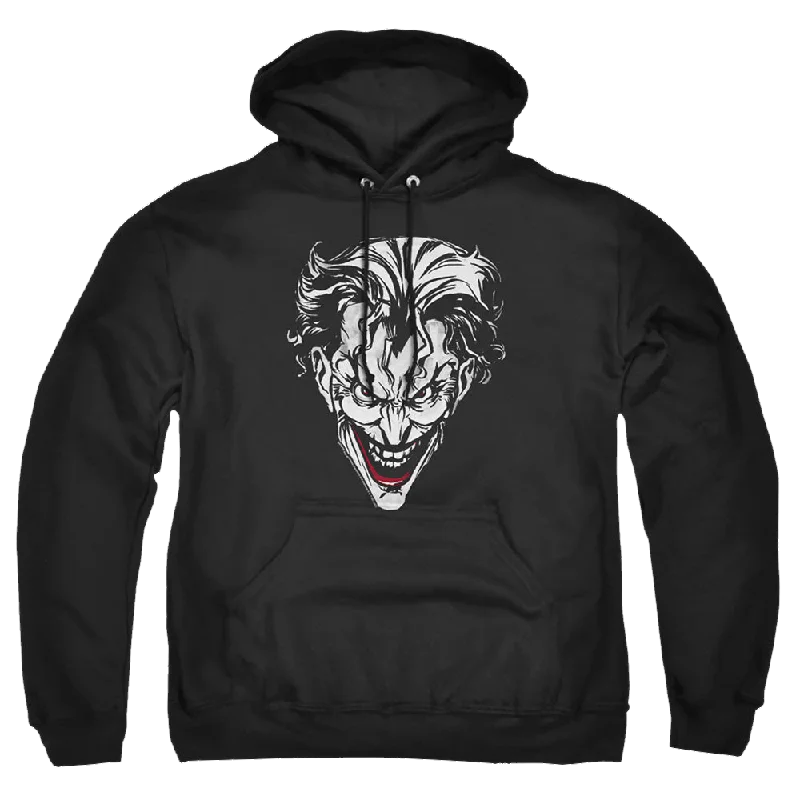 The Batman (2022) Joker Red On Black - Pullover Hoodie Faux Fur Trim
