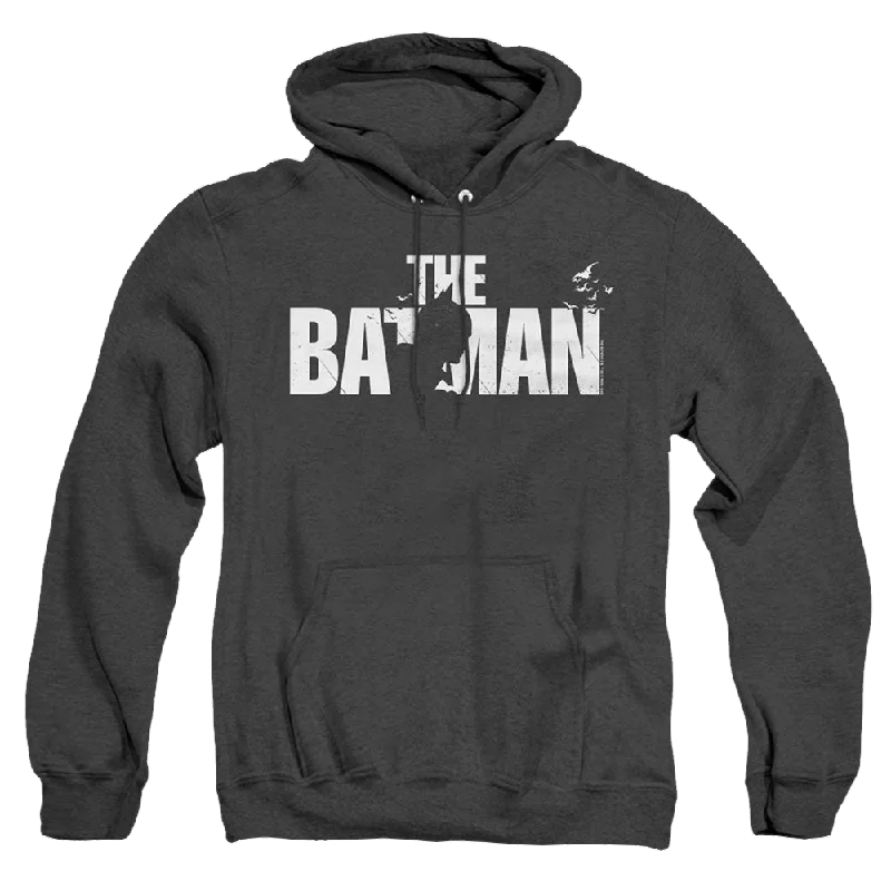 The Batman (2022) Silhouette Title - Heather Pullover Hoodie Seamless Knit Pullover