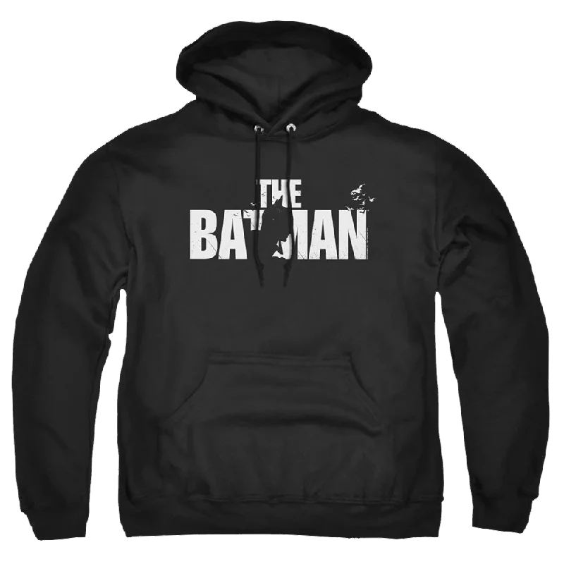 The Batman (2022) Silhouette Title - Pullover Hoodie Textured Knit Design