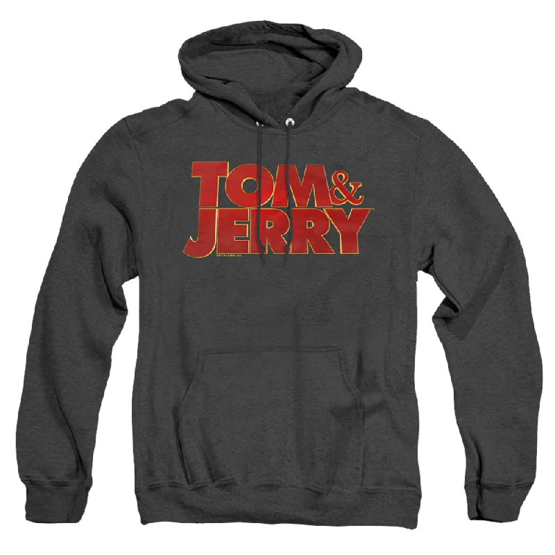 Tom and Jerry Movie Logo - Heather Pullover Hoodie Bateau Neck Pullover