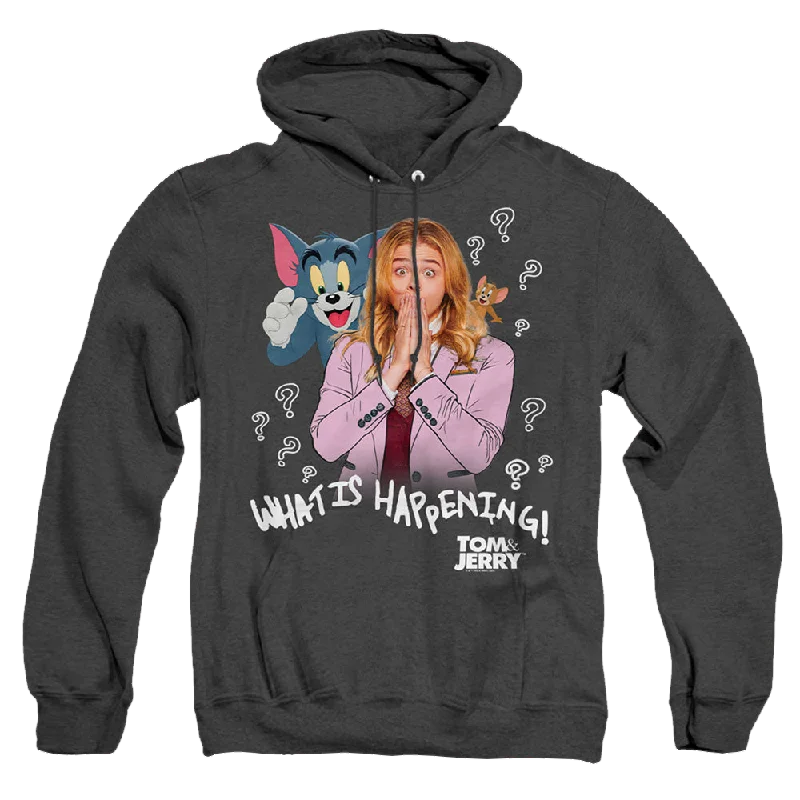 Tom and Jerry What Is Happening - Heather Pullover Hoodie Three Quarter Sleeve