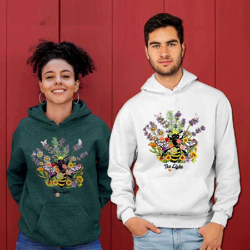 Honey Bee & flower graphic print unisex hoodies