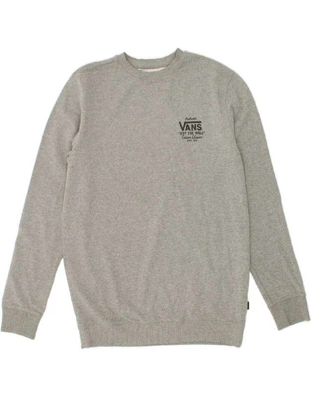 VANS Mens Graphic Sweatshirt Jumper Medium Grey Cotton