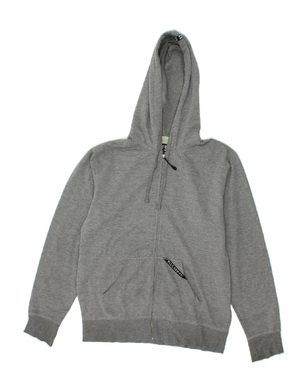 BILLABONG Mens Zip Hoodie Sweater Medium Grey Polyester